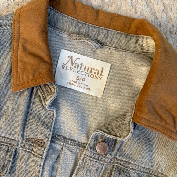Natural Issue Denim Jacket with Brown Accents - Picture 3 of 3
